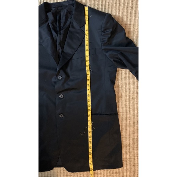 Yves Saint Laurent Rive Gauche Men's Suit Jacket Black 3buttons 100%‎ Cupro - Picture 5 of 11